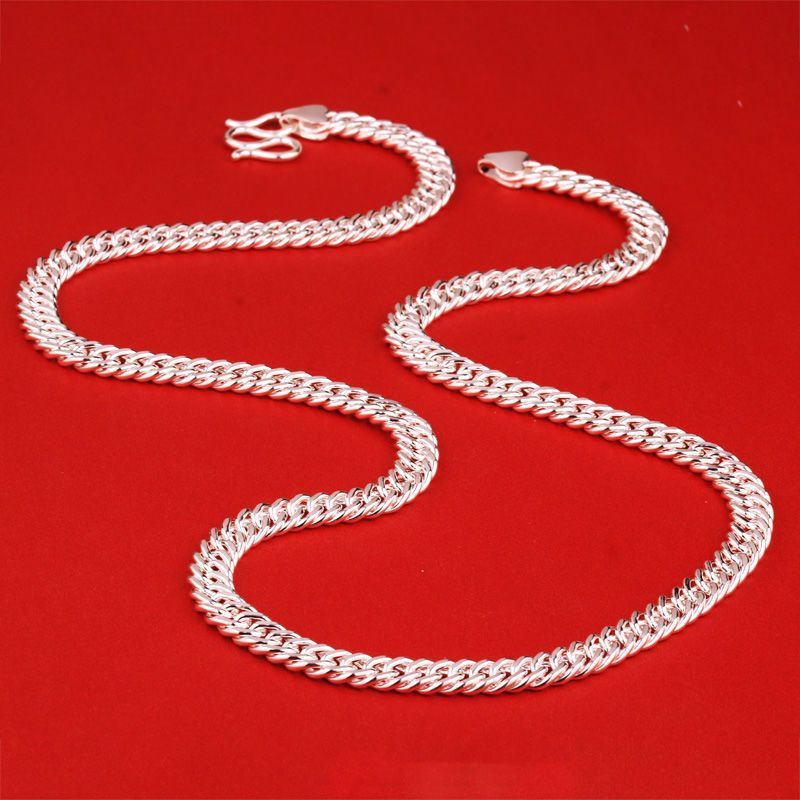 Cuban Tank Horse Whip Men's Hip Hop Collarbone Chain Gift Double Ring Light Luxury Necklace_voghion.com