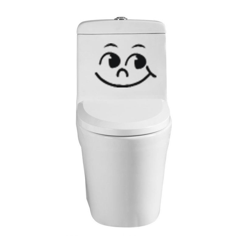 MTT1002 funny smiley face toilet bathroom stickers, random PVC material printing_voghion.com
