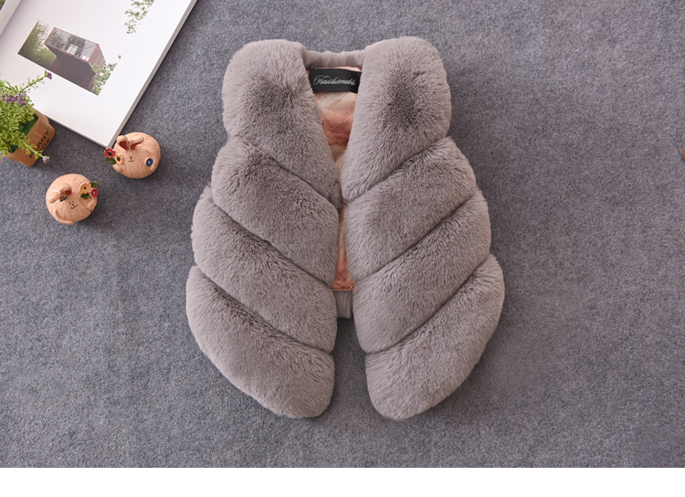 Kinderkleidung Kinder-Patchwork-Pelzweste für Jungen und Mädchen, extra dicke Pelzweste, Baby-Pelzimitatmantel_voghion.com