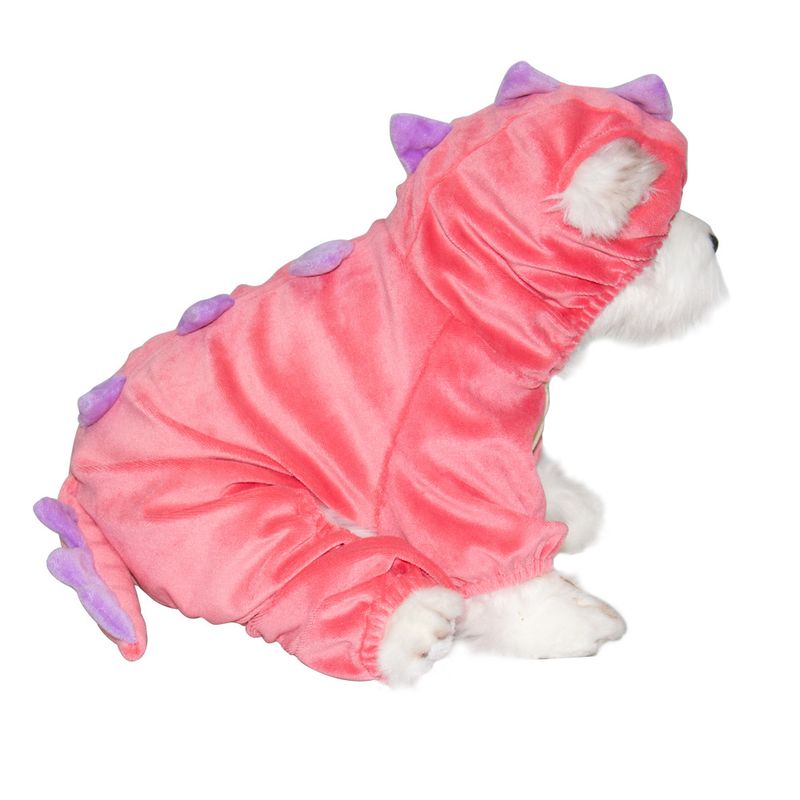Costume da dinosauro elasticizzato per Halloween, in velluto di cristallo, casual, per cani di piccola e media taglia_voghion.com
