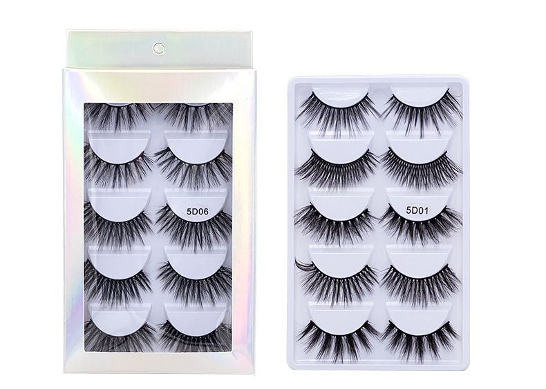 Lash extension set Laser Box 5 pairs of mixed false eyelashes Thick natural slender long eyelashes Multi-level soft false eyelashes_voghion.com
