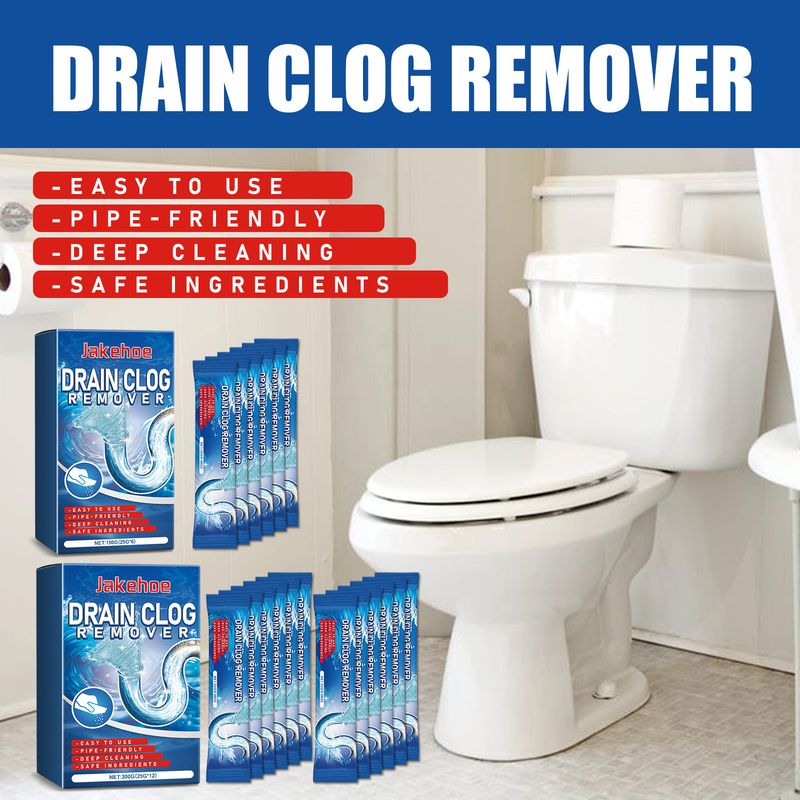 Jakehoe Drain Pipe Blockage Remover Powder (12pcs) Kitchen Grease Toilet Cleaner Drain Blockage Dissolving And Unclogging Agent_voghion.com