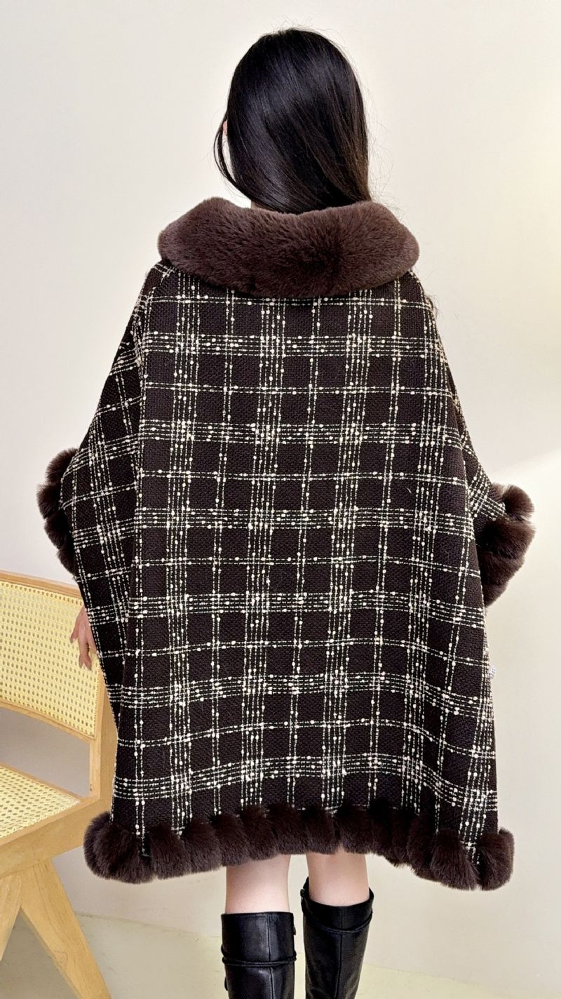 Mantella calda per il tempo libero, scialle e mantella alla moda autunno e inverno 2025 da donna Hundred And One_voghion.com