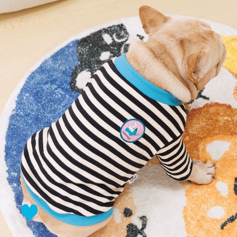 Primavera Autunno Inverno Bulldog Francese Maglietta a Righe Felpa Teddy Cani di Piccola e Media Taglia Vestiti Trendy Corgi Carlino_voghion.com