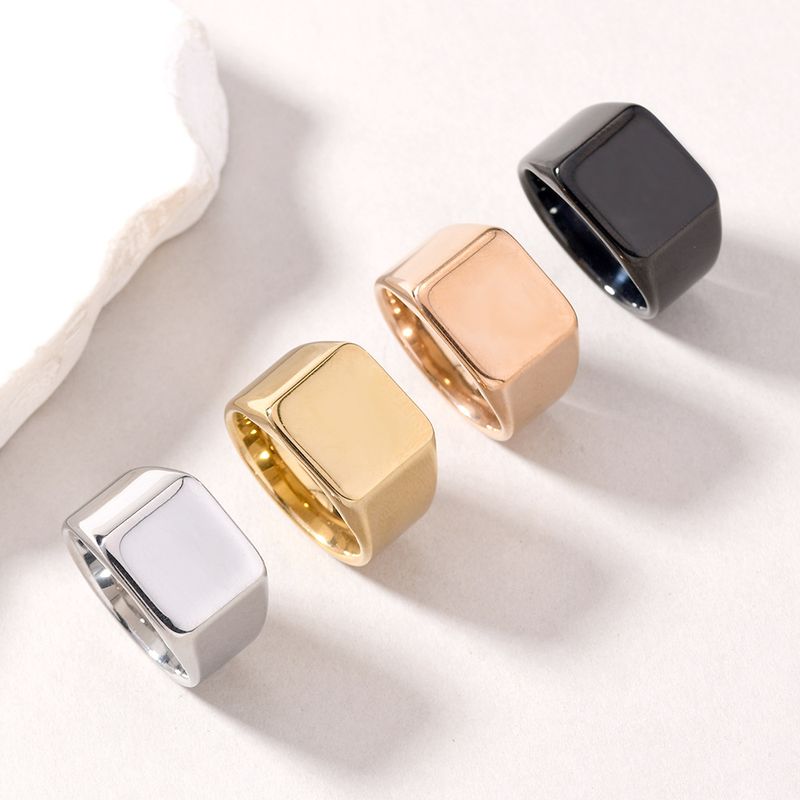 Rings Stainless Steel Jewelry Punk Style Personalized Casting Three Dimensional Titanium Steel Ring For Men Square Glossy Surface_voghion.com