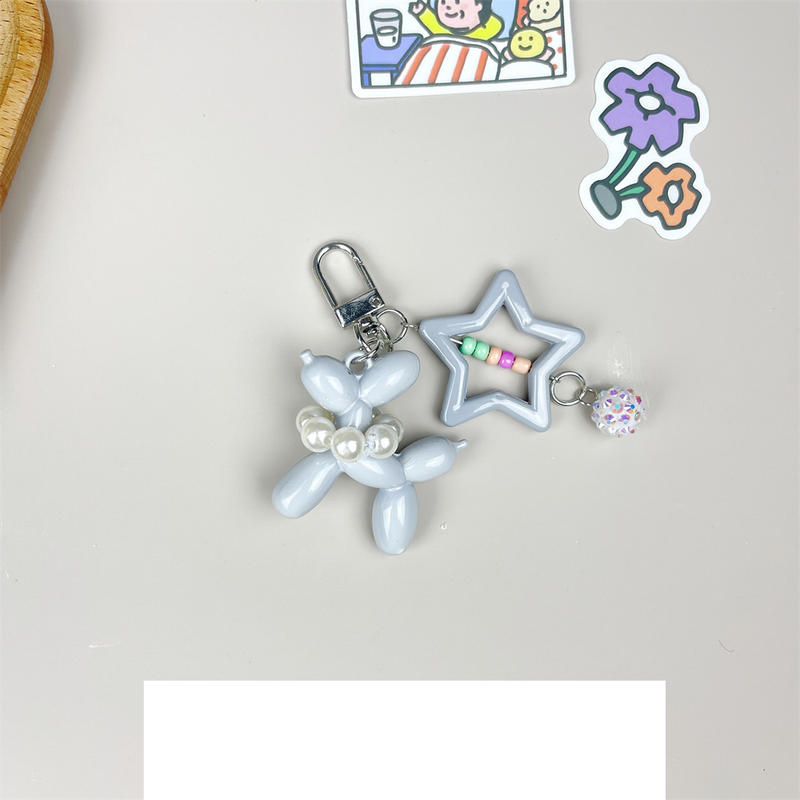 Ciondolo a forma di palloncino color caramella fai da te, ciondolo a forma di cane con bolla, portachiavi carino, regalo, stella a cinque punte, fatto a mano_voghion.com