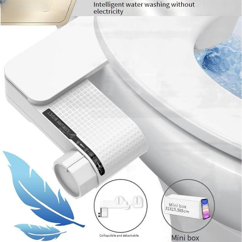 Sanitários Bidé com descarga elétrica sem bicos duplos simples Artefato de limpeza PP leve Assento sanitário inteligente_voghion.com