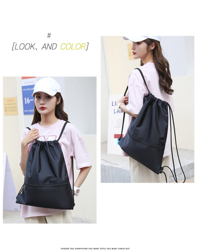 Waterproof Drawstring Sports Backpack - Large Capacity Gym Bag With Adjustable Straps (Lightweight & Travel-Friendly)_voghion.com