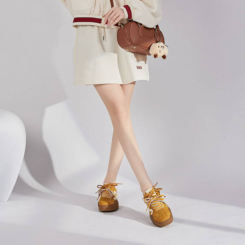 MingLiu Genuine Leather Retro Deconstructed Training Shoes For Women - 2025 New StyleThick-soled White Shoes, Casual And Versatile Women's Shoes_voghion.com