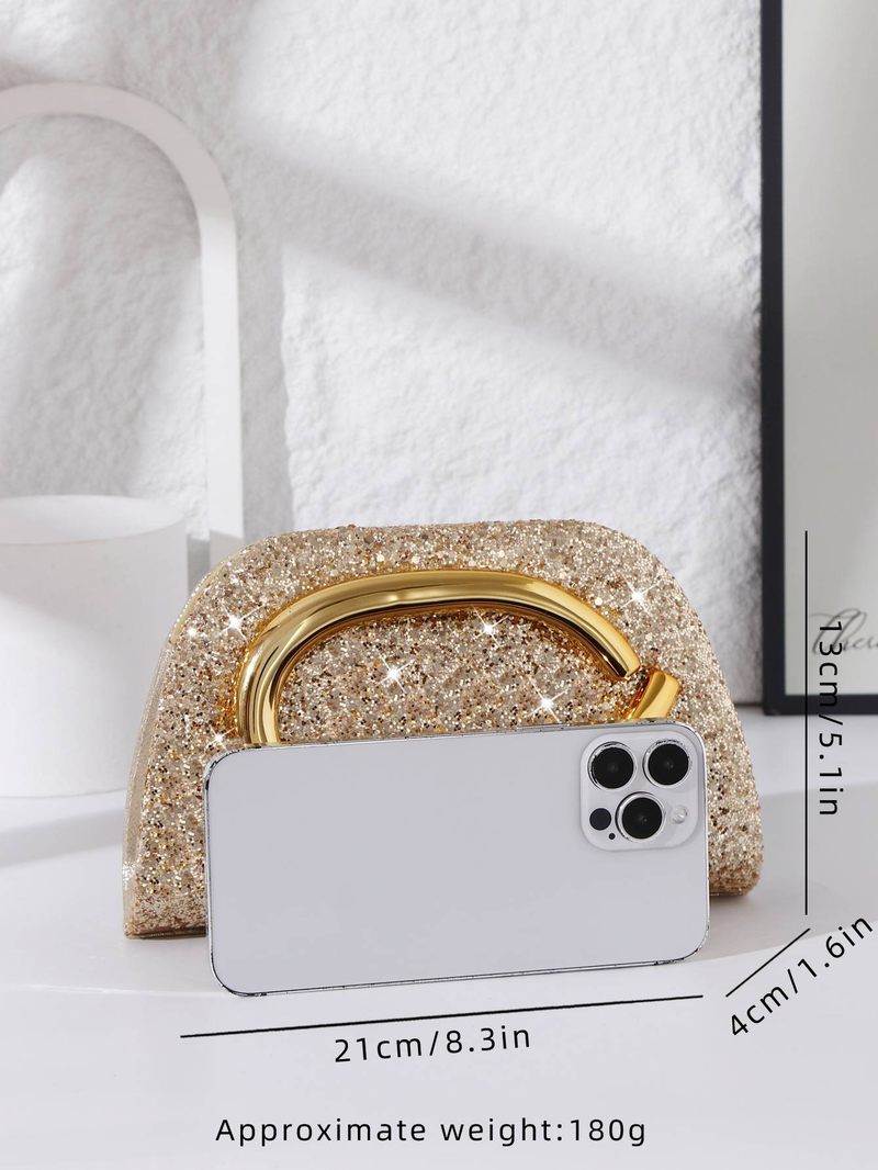 KOSÉ New Evening Bag, Classic Clutch Bag, Fashionable And Trendy Sequined Handle Chain Crossbody Clutch_voghion.com
