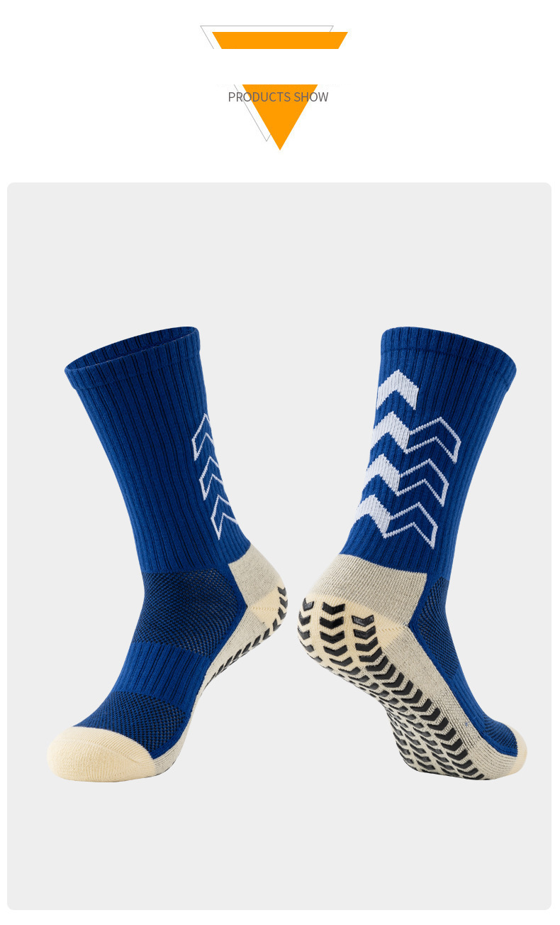 Men's Socks Non Junk Goods Non Slip Football Socks Men's Thick Towel Bottom Mid Tube Socks Wear Resistant Dotted Sports Socks Adult Training Socks_voghion.com