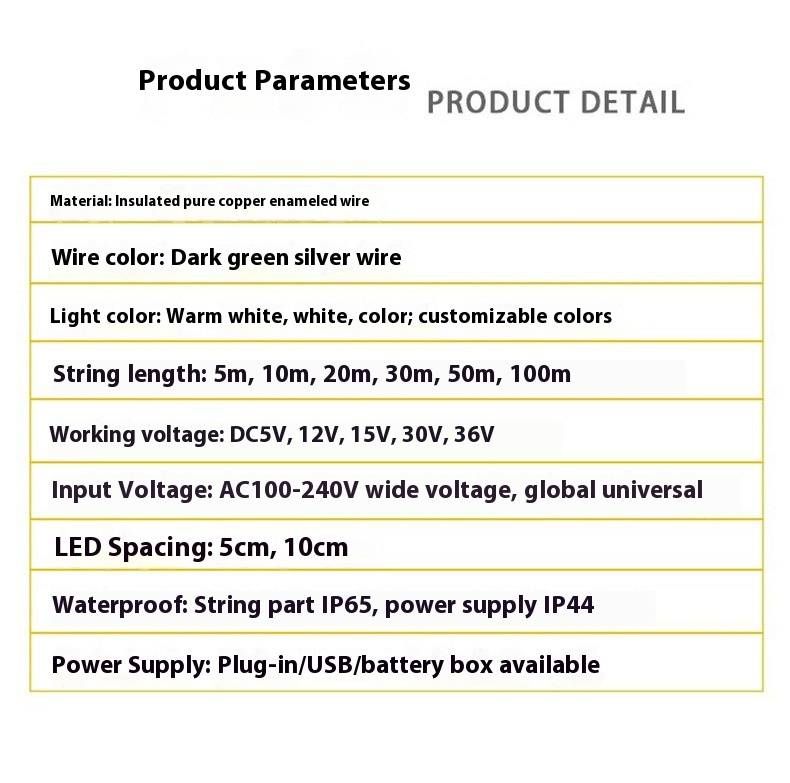 Luci LED a filo di rame – 20/50/100/200/500/1000/1500/2000 LED, telecomando, alimentazione solare/USB/batteria/plug-in_voghion.com