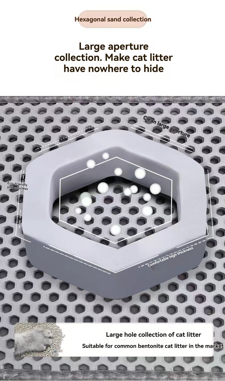 Cat Litter Mat Anti Tape Out Control Sand Mat Cat Litter Mat Anti Splash Double-layer Filter Sand Leakage Mat Cat Cage Toilet Mat_voghion.com
