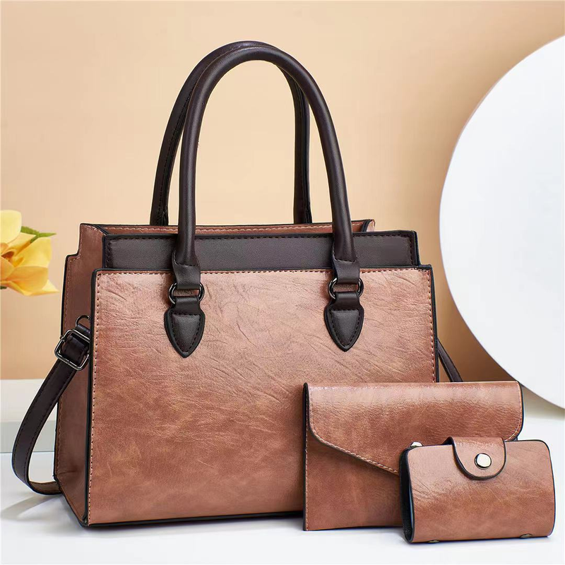 2023 New Trendy Women's Three Piece Set Commuter Fashion Handbag Single Shoulder Crossbody Mom's Middle Age Style Bag_voghion.com