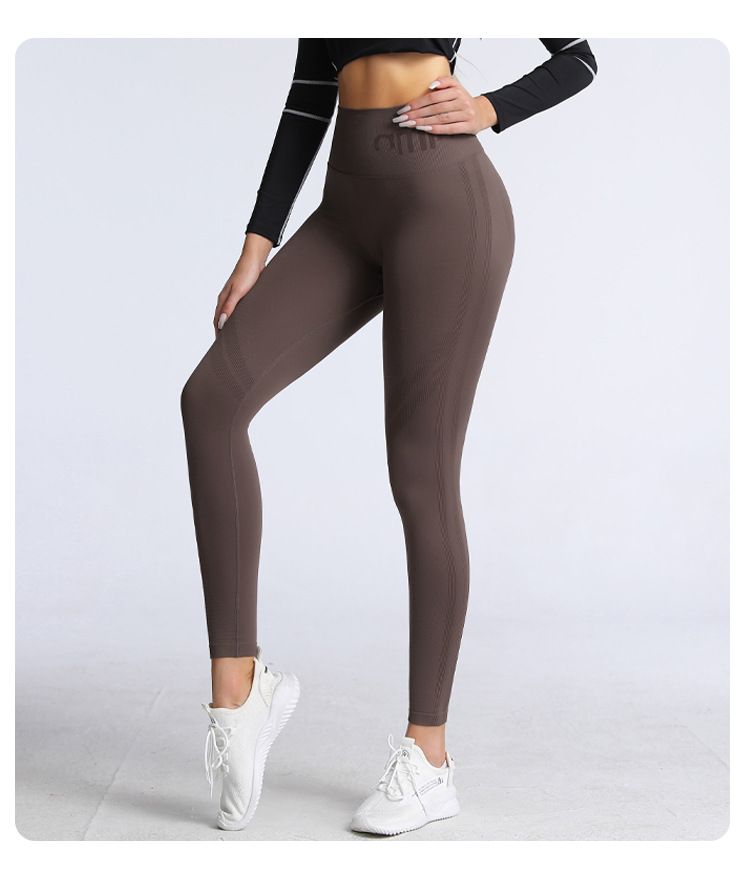 Cro-Border Fitne No Embarrament Line Yoga Set High Wait Hip Lift Running Spring And Autumn Sport Tight Long_voghion.com