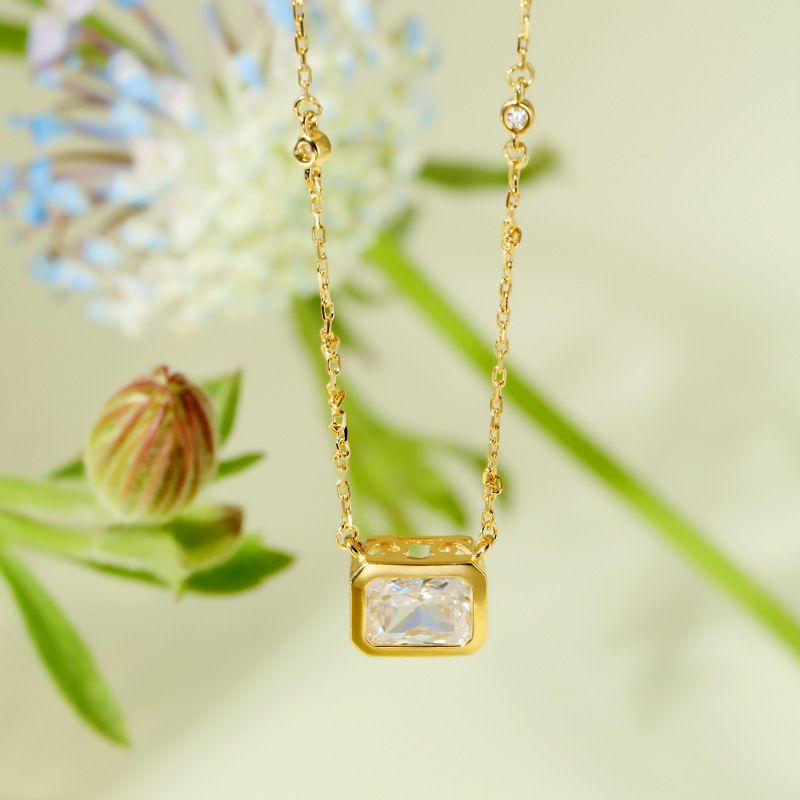 Collana in argento Sterling con design di nicchia, stile leggero e di alta qualità, in zirconi, gioielli da donna_voghion.com