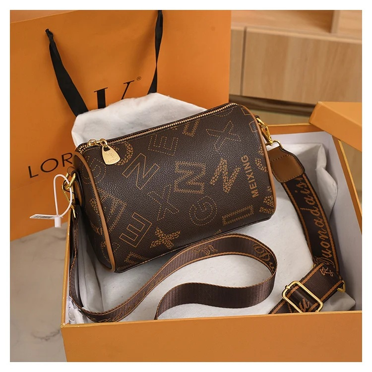 Neuer heißer Modetrend: Vielseitige, weiche Kissentasche mit Zylinderdruck für Damen mit einer Schultertasche und einer Umhängetasche_voghion.com