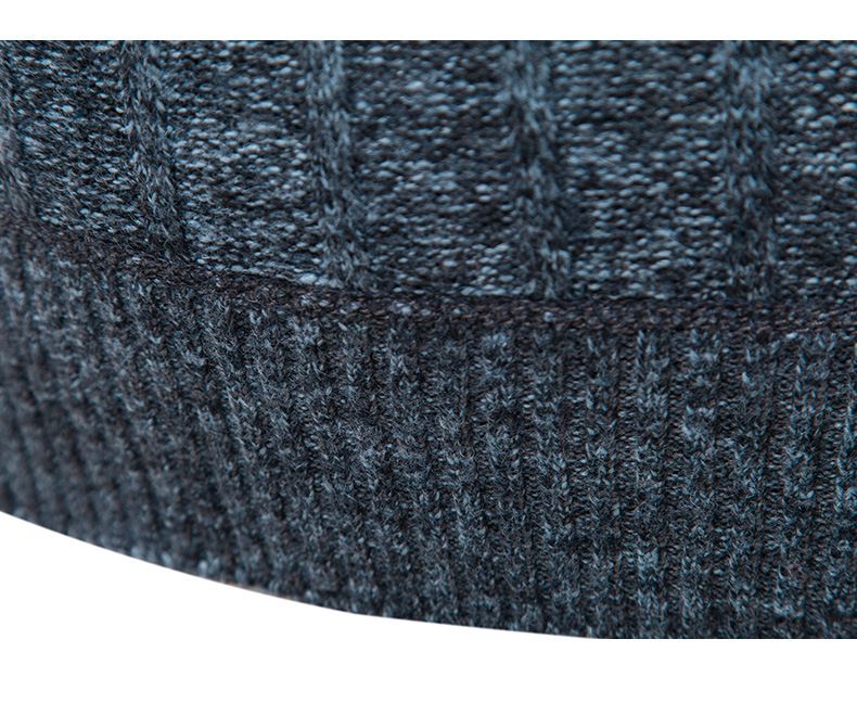 Men's wear half zip stand collar pullover men's business striped fleece sweater_voghion.com