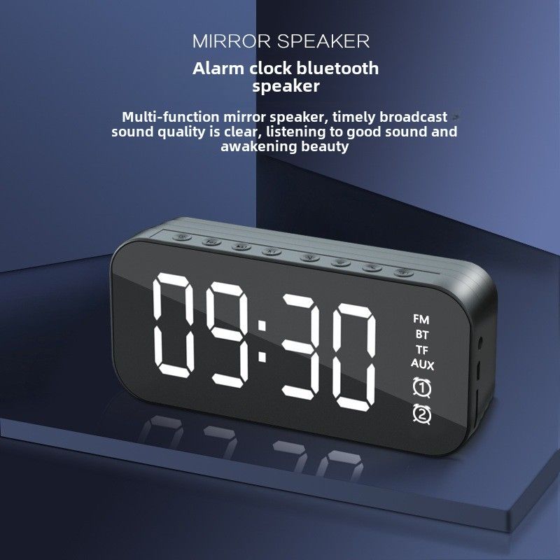 Bezvadu Bluetooth skaļrunis jauns mini mājas spogulis mazs skaļrunis tālvadības pults modinātājs viedais skaļrunis_voghion.com