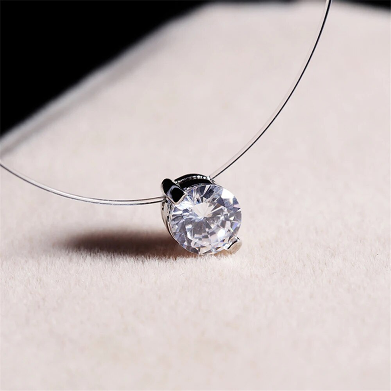 2025 New Arrivals Choker Invisible Fish Line Krystal Halskæde Vedhæng Hals Zirkon Kvinder Nøgleben Kæde Dame Feminino Krave_voghion.com