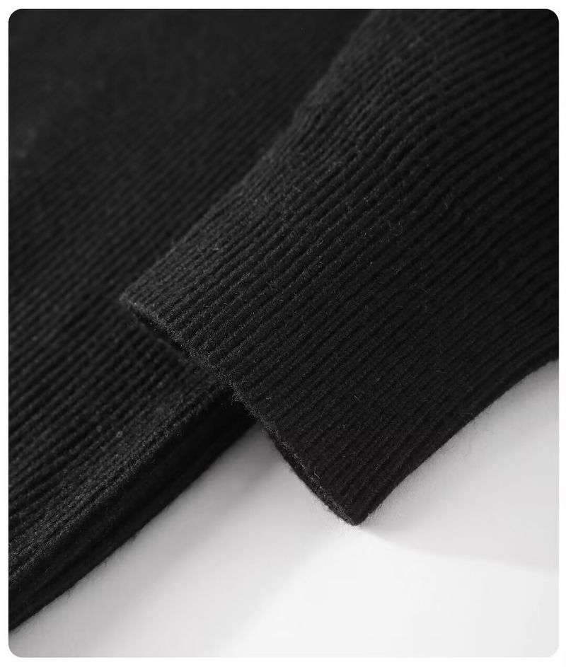 Ensemble deux pièces en tricot pour homme – Pull décontracté brodé et chemise à manches longues (noir/blanc, tailles M à XXXL)_voghion.com