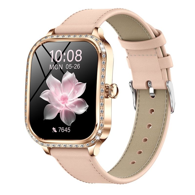 Montre connectée transfrontalière pour femmes 2024 : fréquence cardiaque, pression artérielle, saturation en oxygène, mode portable, appels, Bluetooth_voghion.com