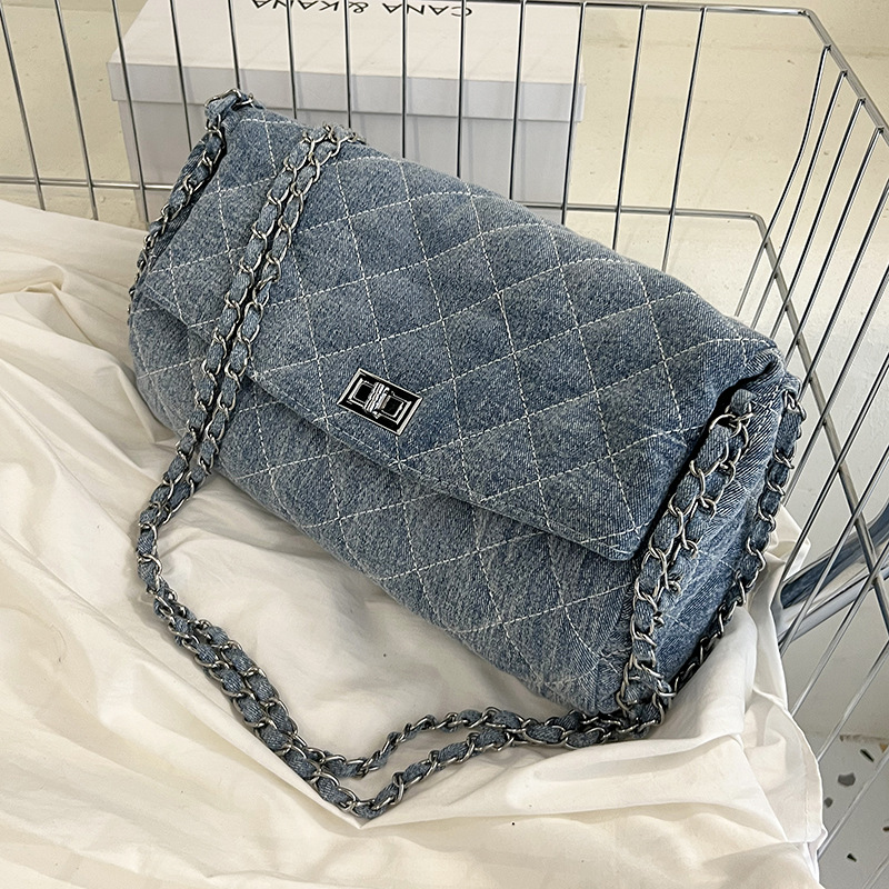 Borsa da donna di fascia alta Borsa da donna 2023 New Fashion Borsa a tracolla a prezzo singolo Denim Borsa tote versione coreana di grande capacità_voghion.com