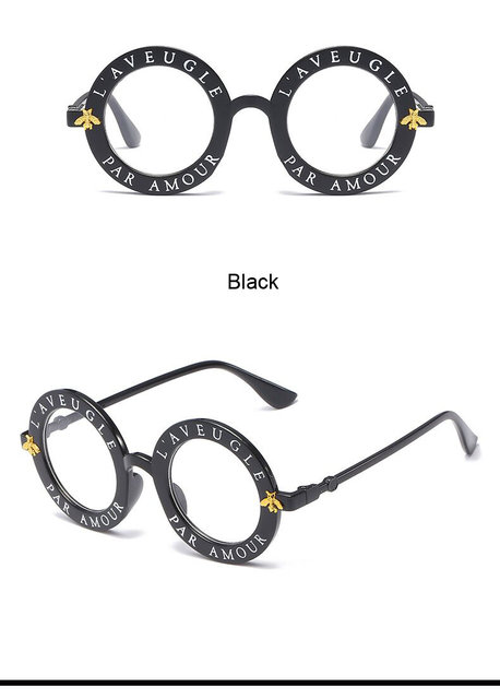 2020 New Fashion Round Frame Sunglasses Woman Vintage Sun Glasses Female Bee Design Brand Designer UV400_voghion.com