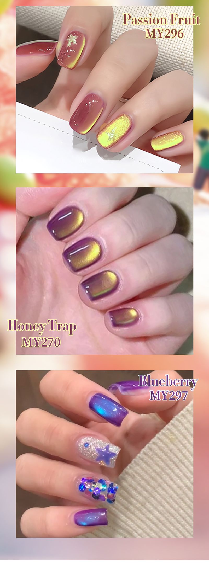 Nagelkleber Beliebte Frucht Katzenauge Nagellack Kleber Aufhellung Guave Glasperlen Aufhellung Nagelstudio Spezialset_voghion.com