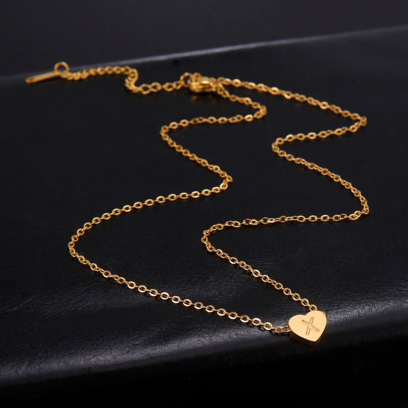 Cazador Halsketten mit Herz-Anhänger aus Edelstahl mit Anfangsbuchstaben für Frauen, Halsband, Kette, Schmuck, Geburtstagsgeschenke, Kpop-Trend_voghion.com