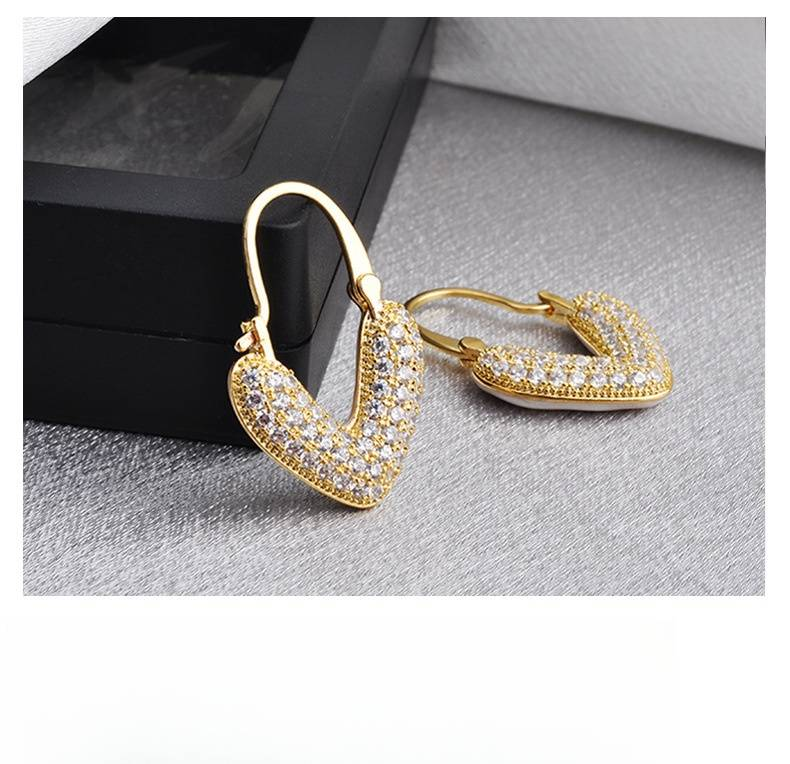 Orecchini da donna versatili con gancio per orecchini a forma di cuore con strass, alla moda e di lusso_voghion.com
