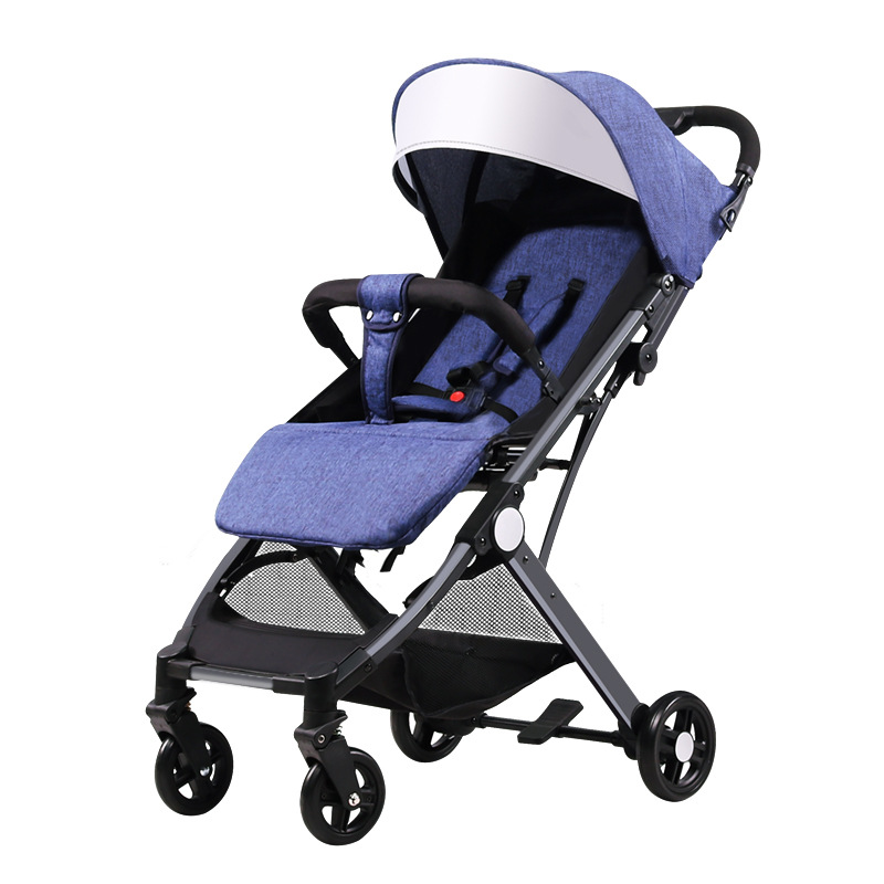 Kinderwagen mit drei Sitzen und Liegen, leicht und zusammenklappbar, tragbarer Kinderwagen mit einfacher Zugstange_voghion.com