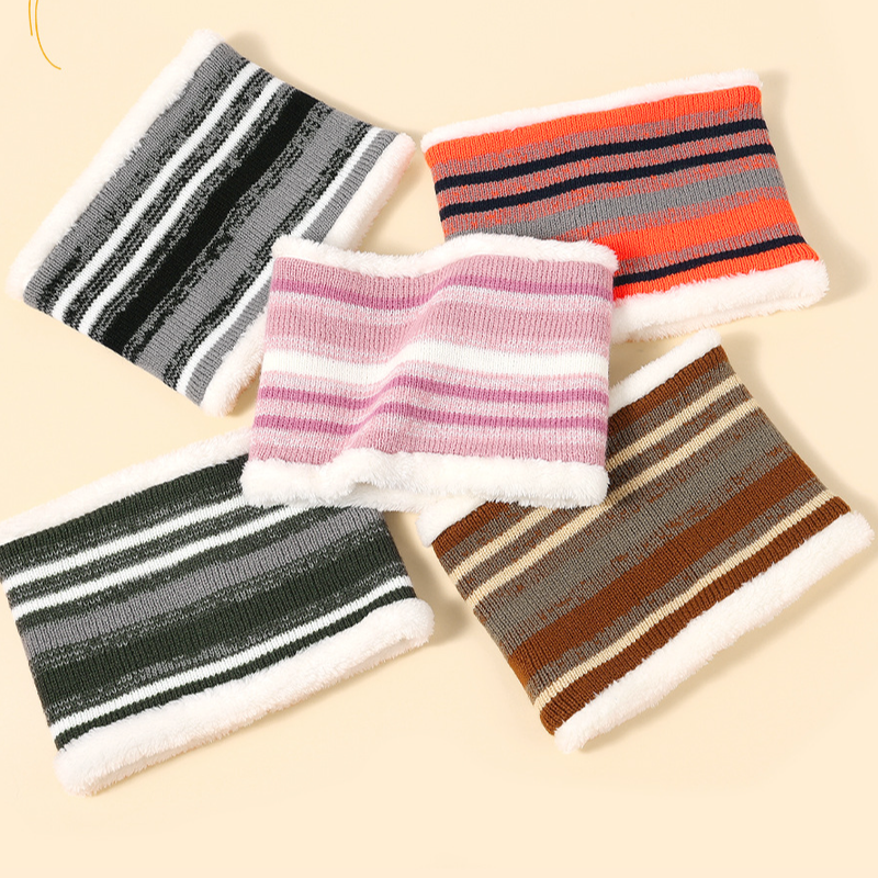 Kid's Fashion children's gloves keep warm in autumn and winter wool hat with velvet lining children's scarf gloves hat three piece set_voghion.com