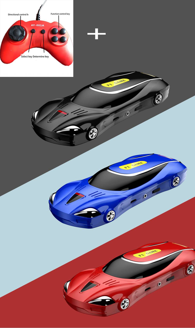 Nouvelle console de jeu portable de voiture de sport, modèle de voiture rétro nostalgique, mini console de jeu double 620 pour enfants_voghion.com