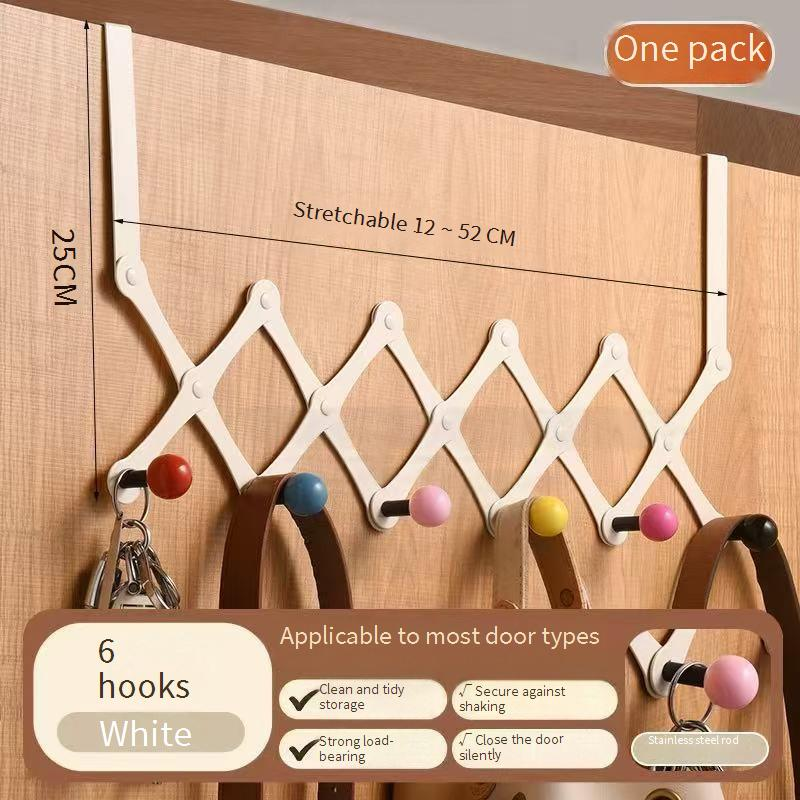 Home Storage Gancio per porta Punch Free Bag Rack di stoccaggio Camera da letto Gancio per vestiti Rack di stoccaggio Gancio per cappotto pieghevole in acciaio inossidabile_voghion.com
