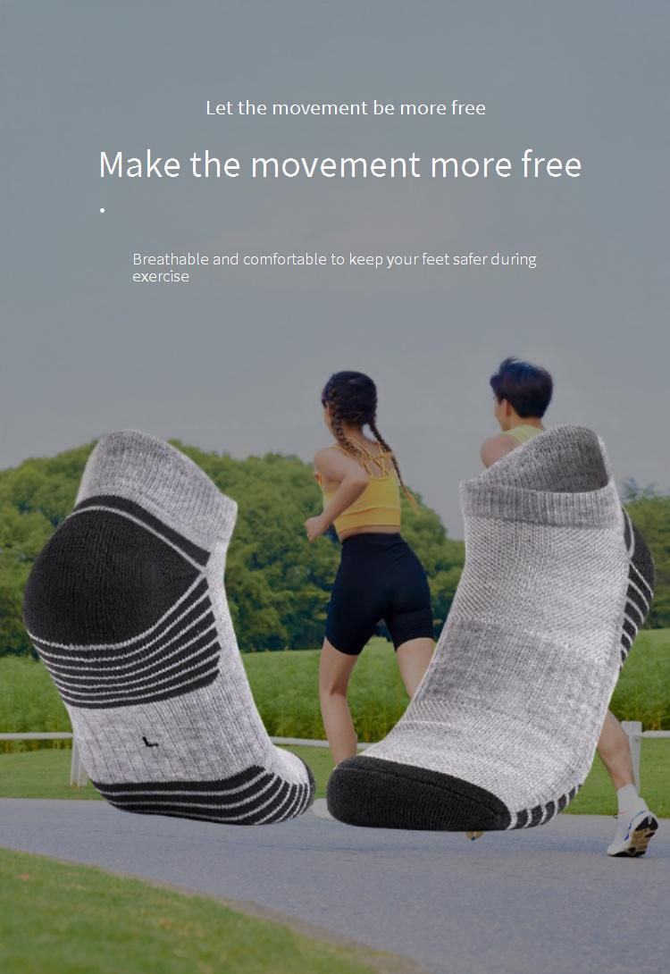 Chaussettes pour femmes Two Wolves, nouvelles chaussettes épaisses en serviette, chaussettes courtes, chaussettes bateau, absorbantes de la transpiration, respirantes, chaussettes de sport noires et blanches grises_voghion.com