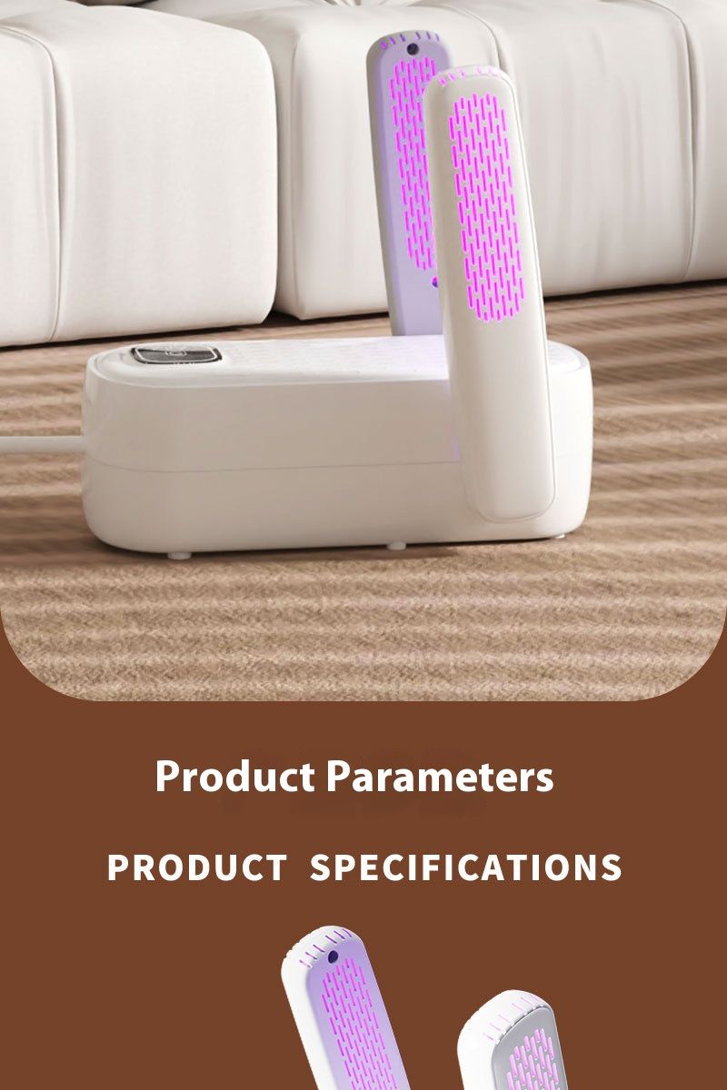 Foldable Smart Shoe Dryer With Timer – 180W Fast Drying, UV Sterilization, Adjustable Heat For Sneakers/Boots (White, Short/Long Button)_voghion.com