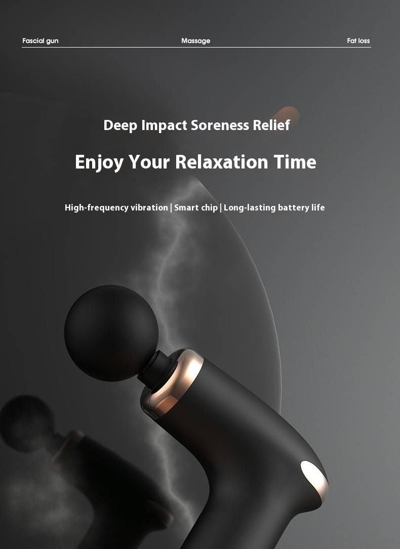 Portable Mini Massage Gun - Deep Tissue Muscle Relaxation, 5 Speed Levels, 4 Interchangeable Heads, Rechargeable & Ultra-Quiet (36dB)_voghion.com