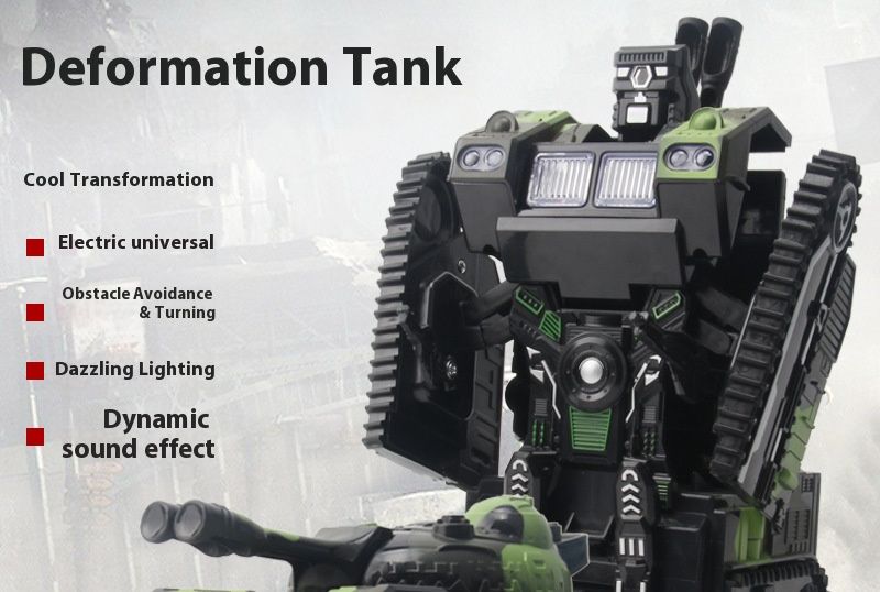 Tank Robot Toy – Electric Omnidirectional Vehicle With LED Lights & Music (No Remote, Gesture Control, STEM Learning, For Boys & Girls 4-6 Years)_voghion.com