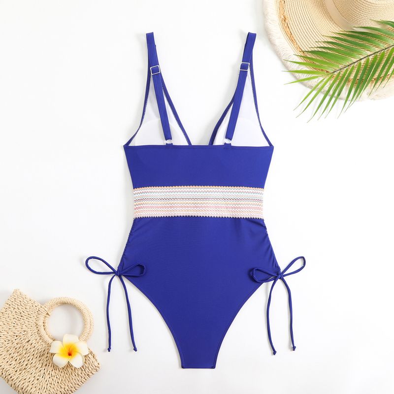 Îmbrăcăminte pentru femei Culoarea Panglică Sexy dintr-o bucată Marime mare plisată Conservator Split Triunghi Costum de baie_voghion.com