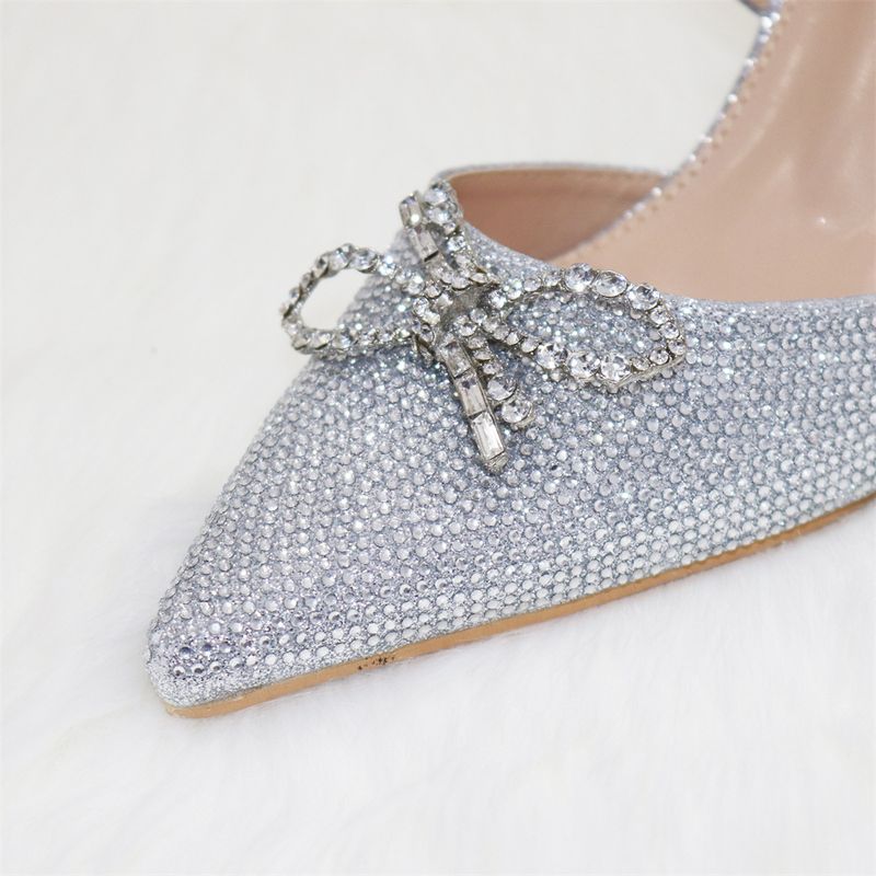 Set di borse e scarpe da donna Nigeria, popolari, con fiocco arancione e fibbia argentata, punta a punta, tacchi alti, comode scarpe e borse da festa da donna_voghion.com