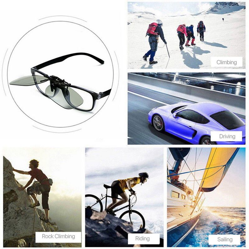 Occhiali da sole fotocromatici polarizzati alla moda da uomo, con clip Chameleon, per miopia, occhiali da guida diurni e notturni, UV400_voghion.com