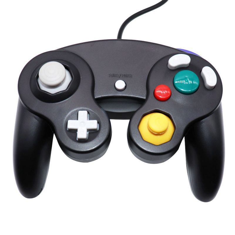 Game Single Three Point Blue Black White Silver GameCube Controller NGC Wired Console_voghion.com