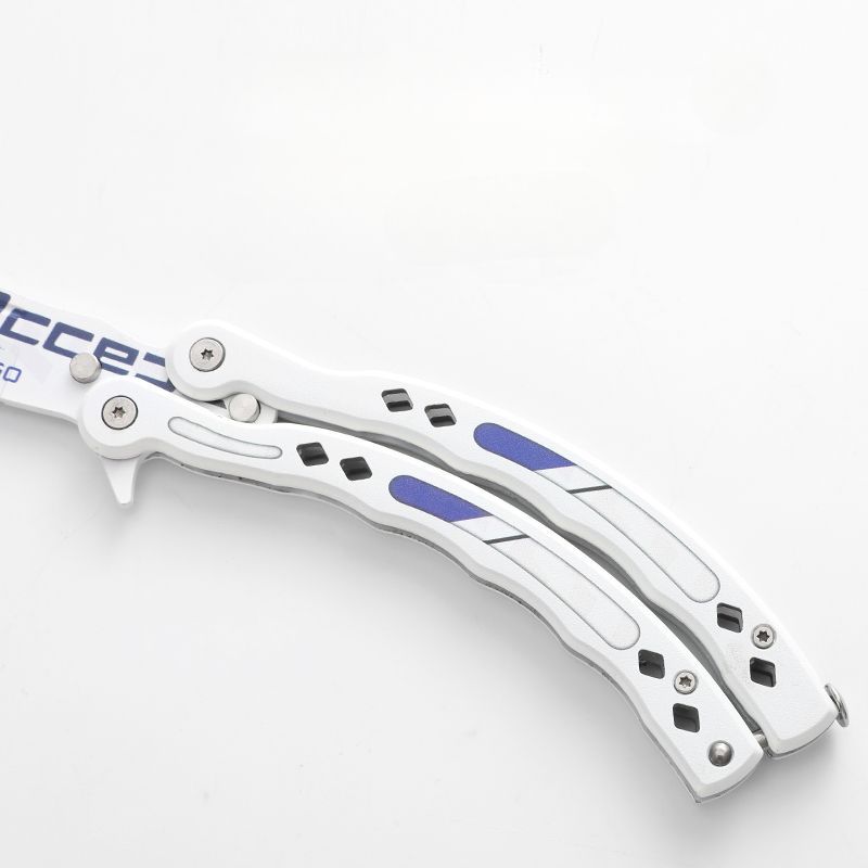 CSGO Butterfly Flip Anfänger Übungsspielzeug Klappbares tragbares Outdoormesser Vollstahl Ungeschärft_voghion.com