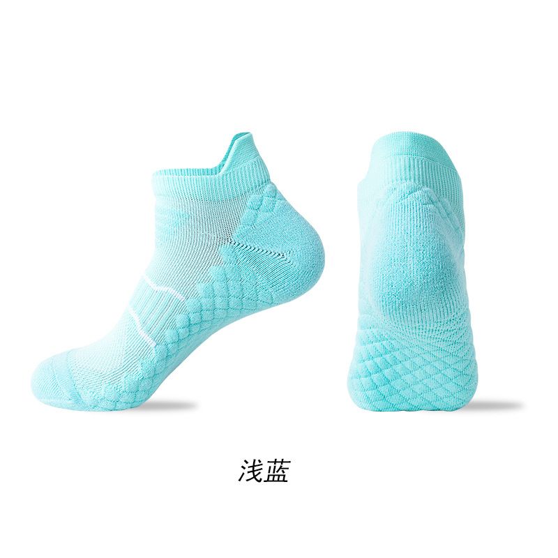 2025d Towel Unisex Short Tube Particle Massage Bottom Sweat-Absorbing Non-Slip Sports Marathon Professional Running Socks_voghion.com