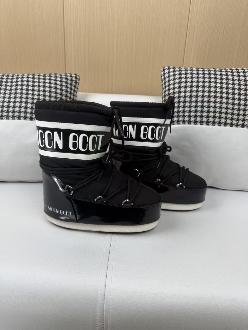 2025 New Moon Height Increase 6Cm Fleece Lined Thickened Slip-On Cotton Waterproof Non-Slip Lace-Up Short Boots_voghion.com