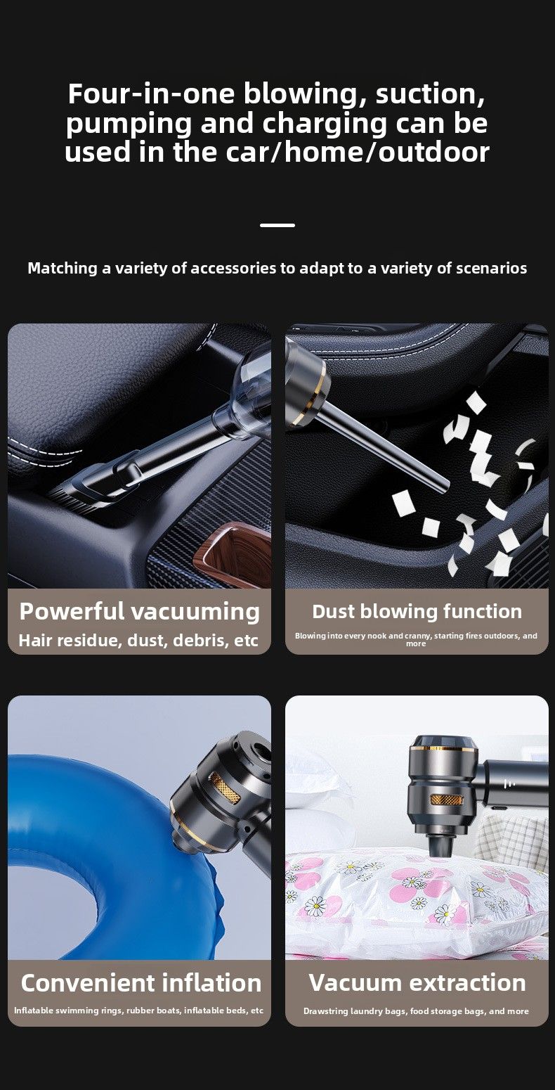 Aspirapolvere per auto senza fili, grande, aspirazione, ricarica, aspirazione, soffiaggio, doppio scopo, domestico, piccolo, mini, portatile, per auto._voghion.com