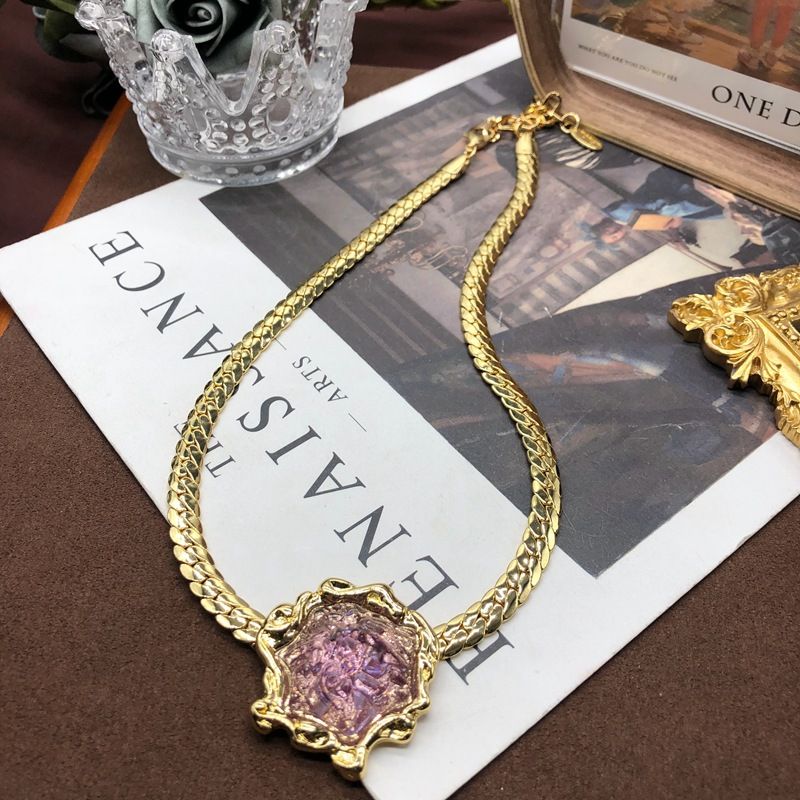 Vintage Necklace, Earring Set, High-end And Exquisite, Hot Selling Accessories, Purple Lava Jelly, Copper, Sweater_voghion.com