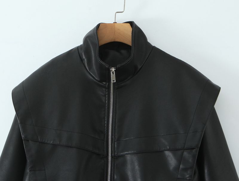 Giacca-camicia unisex oversize in pelle (pelle di agnello + vestibilità comoda)_voghion.com