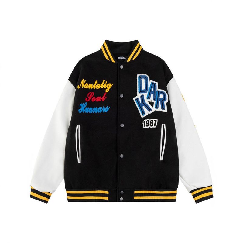 American Retro Embroidered Letter Jacket Men's Spring And Autumn New Baseball Uniform Men's Versatile Loose Casual Jacket Men_voghion.com